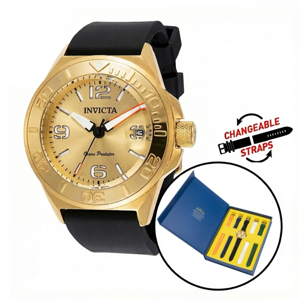 Invicta OCEAN PREDATOR Men's Watch - 43mm with Interchangeable Strap (49473)